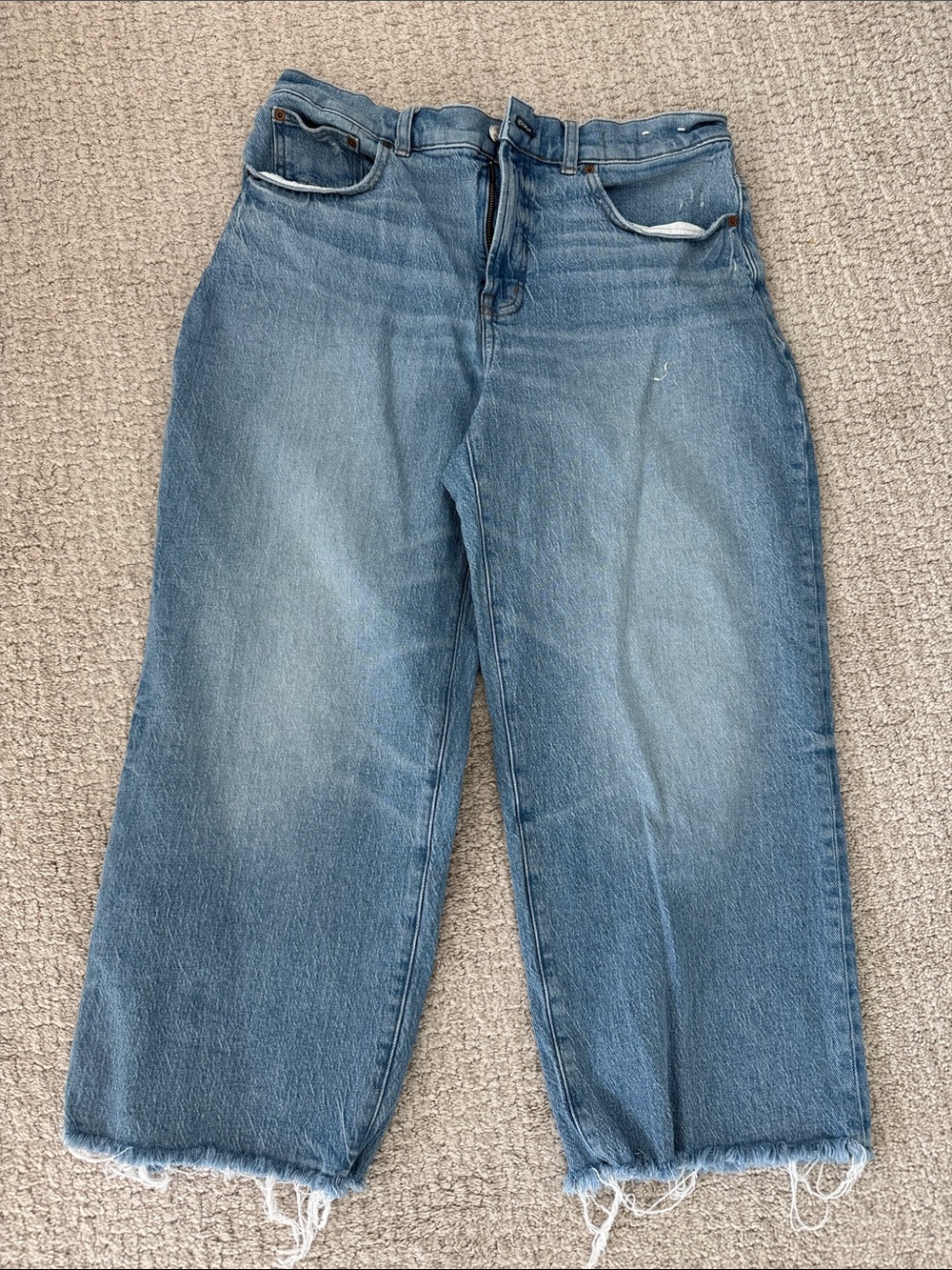 Madewell Light Blue High-Rise Cropped Wide-Leg Jeans